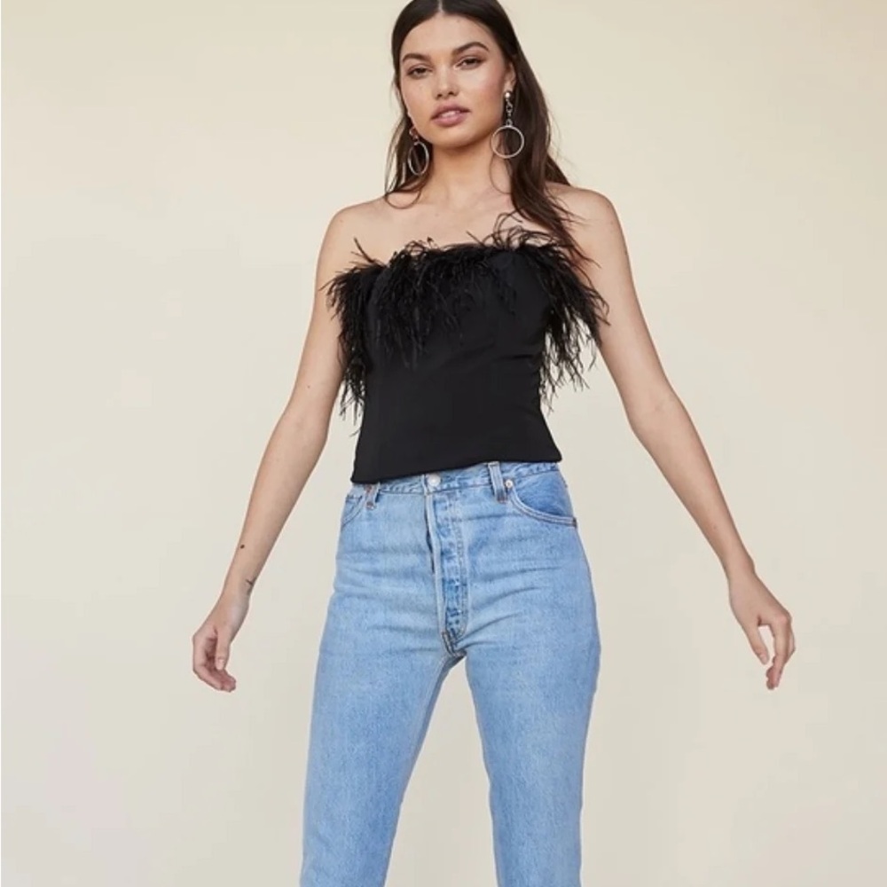 LPA Aida Feather corset Top EUC 🖤